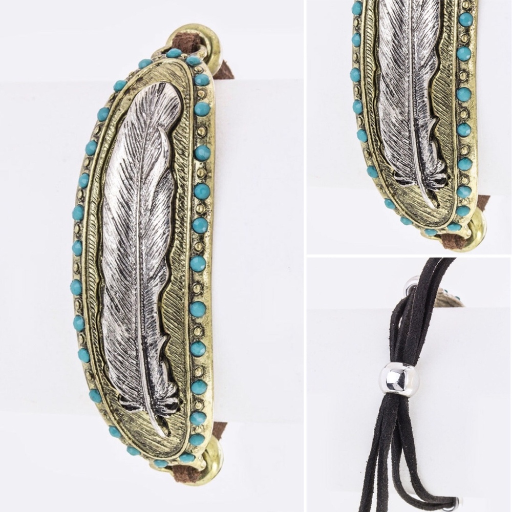 Feather Drawstring Cuff
